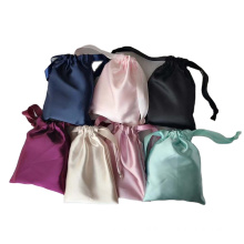 Dust Proof Silk Satin Fabric Custom Candy Storage Pouch Small Drawstring Gift Bags